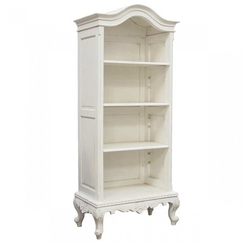 Bookcases Uk, White French Furniture, Shabby Chic Bookcase, Painted Arch, French Style Bedroom Furniture, French Bookcase, Painting Bookcase, Antique White Paints, Shabby Chic Bedroom Furniture