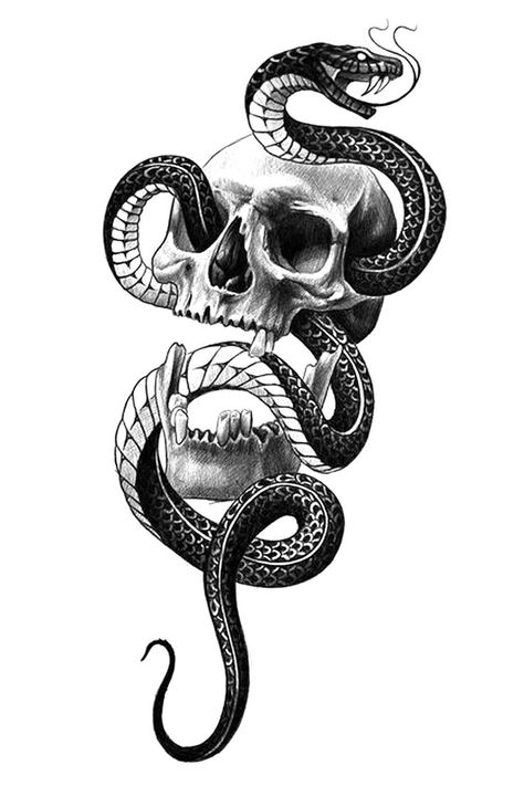 Tattoo Cobra, No Tattoos, Ma Tattoo, Skull Hand Tattoo, Sketch Style Tattoos, Snake Tattoos, Armband Tattoos, Cool Tattoo Drawings, Snake Wallpaper