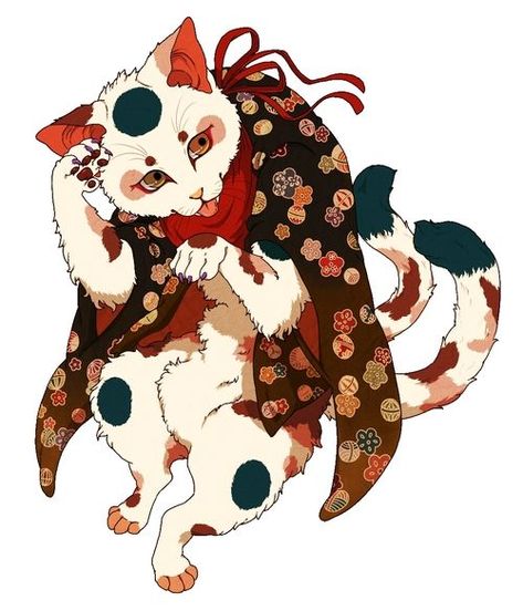 2548 best images about Japanese art on Pinterest | Herons, Japan ... Nekomata Character Design, Nekomata Oc, Cat Yokai, Kitty Tattoos, Demon Cat, Japanese Demon, Japanese Mythology, Japanese Folklore, Japanese Cat