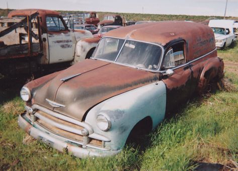 Junkyard Cars, Milk Truck, Chevrolet Sedan, High And Dry, Sedan Delivery, Abandoned Vehicles, Rust In Peace, Custom Chevy Trucks, Vintage Hot Rod