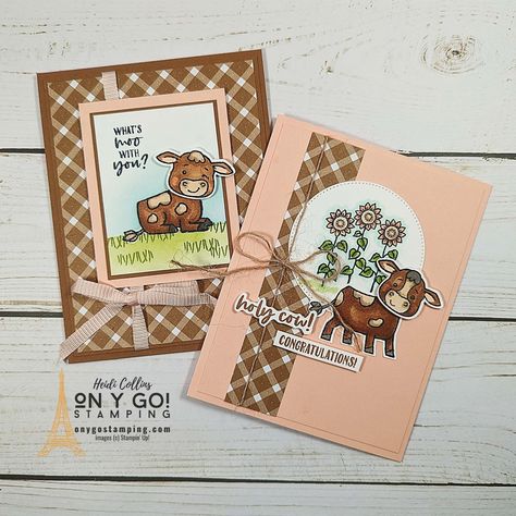 Chocolate Cow, Free Stamps, Paper Punch, Stamping Up Cards, Card Making Techniques, Fun Fold Cards, Animal Cards, Cute Cows, Card Sketches