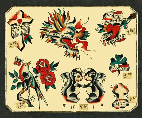 Owen Jensen, Vintage Flash Tattoo, Antique Tattoo, 5 Tattoo, Traditional Tattoo Flash Art, Tattoo Catalog, Vintage Tattoo Design, Ancient Tattoo, Traditional Flash