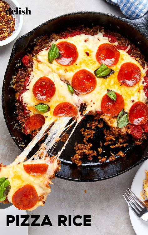 Pizza Rice Casserole, Ingredients For Fried Rice, Pizza Rice, Pineapple Fried Rice, Pork Fried Rice, Chicken Rice Soup, Chicken Rice Bowls, Vegan Ideas, Kimchi Fried Rice