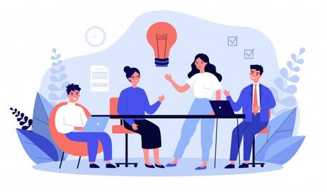 Business team working together | Premium Vector #Freepik #vector #character #cartoon #office #table Coworking Design, Team Working Together, Strategy Infographic, Design Sites, Prenatal Classes, Business Cartoons, Station Service, Business Team, Illustration Story