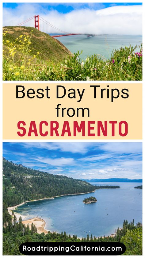 26 Best Day Trips from Sacramento, CA! ( Map) - Roadtripping California Muir Woods National Monument, Sonoma Coast, Lassen Volcanic National Park, Nevada City, California Travel Road Trips, Sacramento California, South Lake Tahoe, The Best Day, Gold Rush