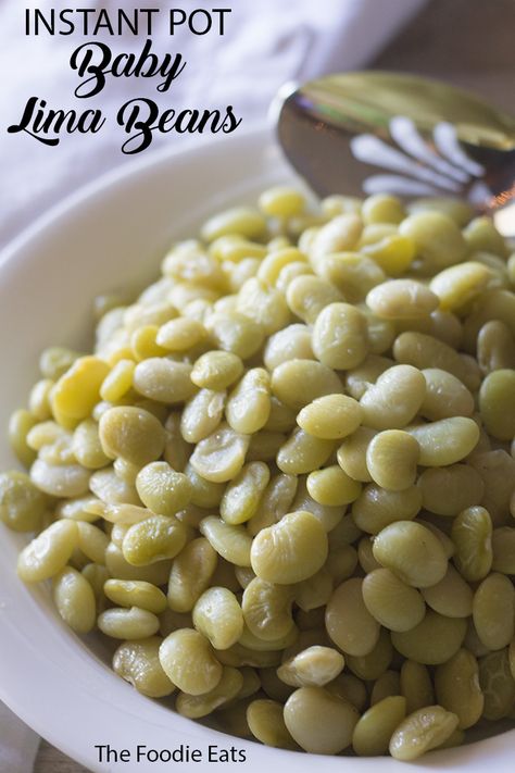 Instant Pot Baby Lima Beans (aka Butterbeans) | The Foodie Eats via @thefoodieeats Frozen Lima Beans Instant Pot, Dried Lima Beans Instant Pot, Large Lima Beans Instant Pot, Lima Beans Instant Pot, Baby Lima Beans Instant Pot, Black Eyed Peas Ninja Foodi, Instant Pot Lima Beans, Baby Lima Beans, Pressure Cooker Beans