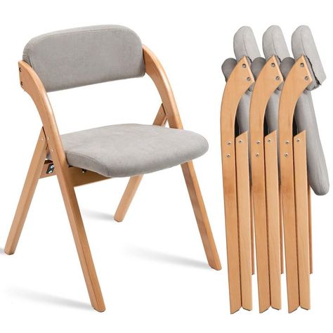 PRICES MAY VARY. Foldable Feature: Folding chairs can be used for outdoor, campings, parties, dining room, kitchen, RV, or adds seating when you have extra guests. This wooden folding chair best for compactly storage Upholstered Seat: Soft padded cushion and thicken backrest of these foldable dinning chairs are made of high elastic foam which will bring a comfortable seating experience to you Easy to Clean: The removable seat slipcover is easy to clean. The linen fabric cover is breathable and d Folding Chair For Dining Table, Folding Floor Chair, How To Dress Up Folding Chairs, Cute Foldable Chairs, Stacking Dining Chairs, Nice Folding Chairs, Folding Chairs Dining Room, Foldable Desk Chair, Foldable Office Chair