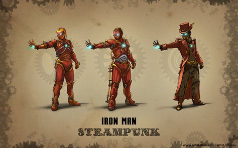 Steampunk Iron Man by marowak87 Steampunk Iron Man, Iron Man Art, Avengers Comics, Marvel Iron Man, Man Art, Modern Fantasy, Energy Home, Marvel Dc, Iron Man