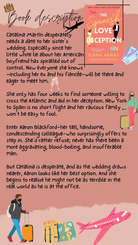 Book blurb of the Spanish Love deception by Elena Armas The Spanish Love Deception, Spanish Love Deception, Chess Quotes, Book Wizard, Book Review Journal, Fiction Books Worth Reading, Book Reading Journal, Best Self Help Books, 100 Books To Read