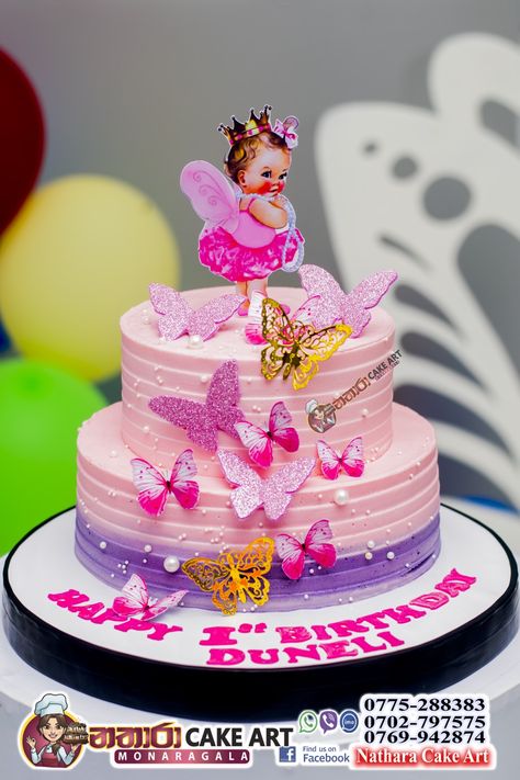 Butterfly Theme Cake 1st Birthdays, Butterfly Theme Birthday Cake, 1st Birthday Cake Designs, Butterfly Theme Cake, Favourite List, Baby Fathers Day Gift, Butterfly Birthday Theme, Butterfly Cake, Butterfly Cakes