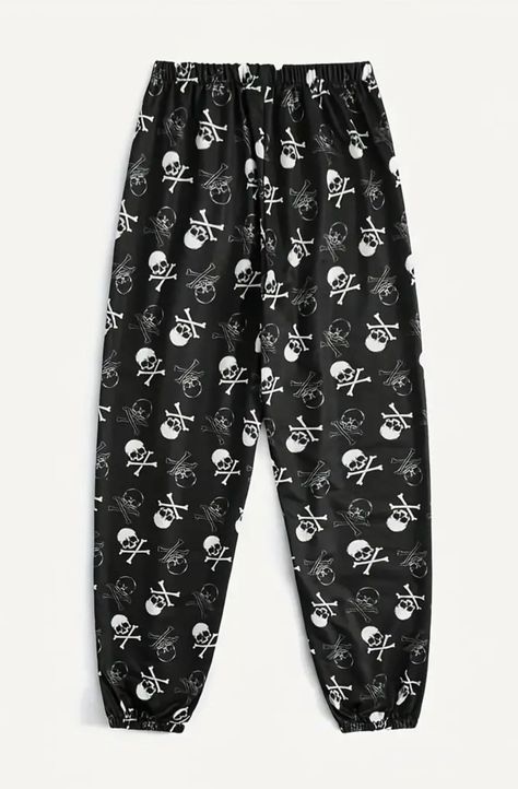 Moda Grunge, Graphic Sweatpants, Women Sweatpants, Punk Skull, Skull Graphic, Grunge Punk, Loose Pants, Skull Print, Fall Outfits Women