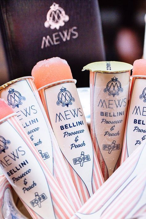 Mews Bellini Prosecco & Peach popsicles Cocktails Bar, Ice Lolly, Ice Pops, Wedding Pins, Signature Drinks, Wedding Cocktails, Adult Drinks, Bellini, Wedding Food