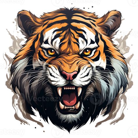 Biker Logo Design, African Animals Photography, Eagle Cartoon, Tiger Sketch, Tiger Vector, Tiger Images, Vector Portrait Illustration, Tiger Drawing, Fire Image