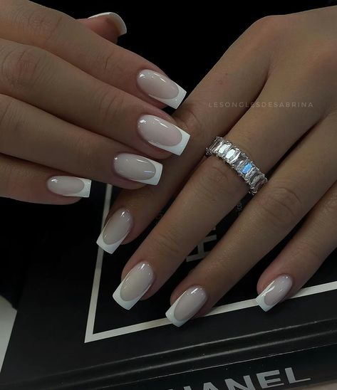 43+ Stunning Milky French Manicure Inspirations (2024) - DrExplains Milk French Tip Nails, Milky Neutral Nails, Milk White French Tip Nails, Milk French Nails, Milky Nails French, Milk Nails Design, Milk White Nails Design, Milky White French Tip, Milky White French Tip Nails