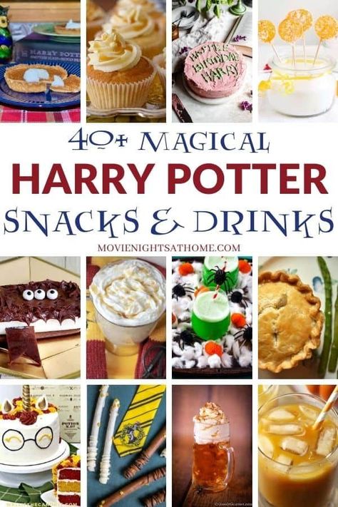 Harry Potter Food And Drink, Harry Potter Movie Night Food Ideas, Harry Potter Date Night Ideas Movie Marathon, Harry Potter Snacks Recipes, Harry Potter Savory Snacks, Harry Potter Treat Ideas, Harry Potter Themed Food Snacks, Harry Potter Marathon Food, Harry Potter Inspired Snacks