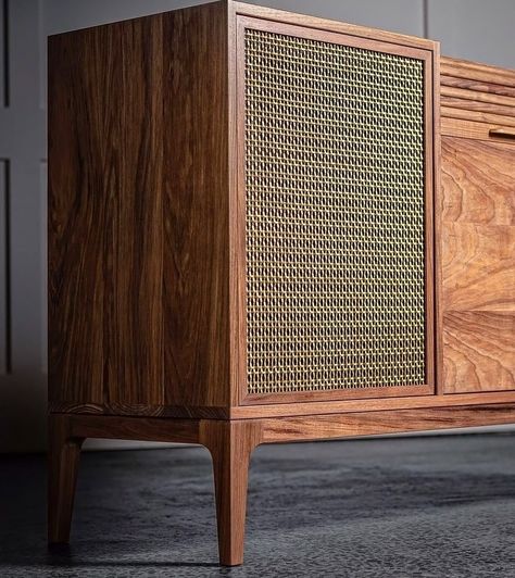 Hidden Speakers, Vinyl Record Room, Unique Stools, Record Room, Living Room Wall Units, Credenza Design, Record Cabinet, Dresser Design, Chinese Furniture