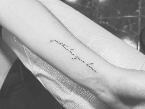 Latin script tattoo done by Hector Daniels at Stygian Gallery in Atlanta. 6/18/22 Latin Script, Script Tattoo, Tattoo Script, Tatting, Tattoo Quotes, Tattoo Ideas, Atlanta, Tattoos, Quick Saves