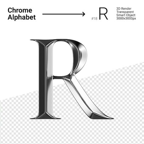 R Font, Chrome Alphabet, 3d Chrome, 3d Alphabet, 3d Letters, Letter G, Letter R, Bts Drawings, Art Tutorial