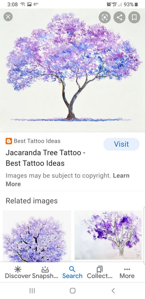 Japanese Wisteria Tree Tattoo, Wisteria Tree Tattoo, Jacaranda Tree Tattoo, Art Inspired Tattoos, Jacaranda Tree, Wisteria Tree, Purple Tree, Inspired Tattoos, Purple Trees