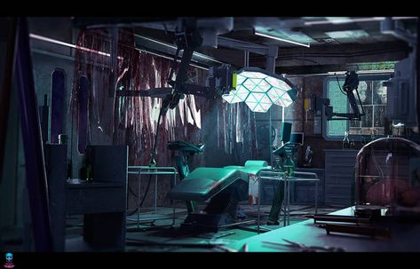 Blood of Sol - The Cyberclinic by AranniHK on DeviantArt Environmental Concept Art, Immigration Office, Interior Concept Art, Dark Stars, Spaceship Interior, Dark Star, Cyberpunk Art, Environment Concept Art, Environmental Art