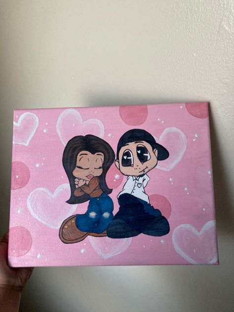 Valentine’s Day Paintings For Boyfriend, Painting Idea For Girlfriend, Paintings With Boyfriend, Couples Christmas Painting Ideas, Painting To Paint For Boyfriend, What To Paint My Boyfriend, Painting For My Bf, Painting Boyfriend Gift, Painting To Give To Boyfriend