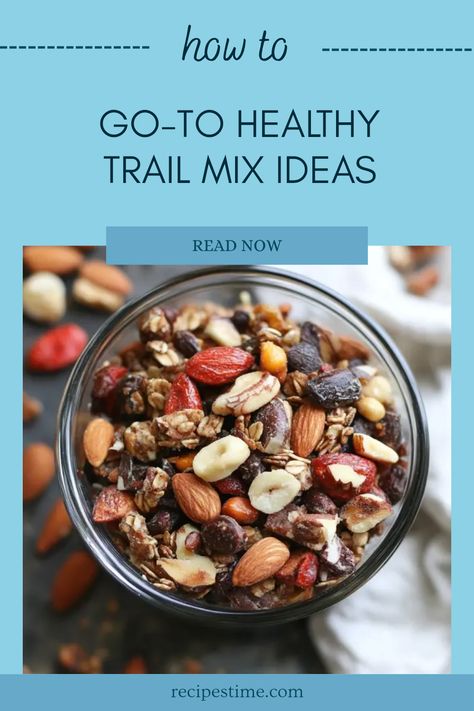 Fuel your busy days with these tasty trail mix recipes that are perfect for snacking on the go! Packed with nutrients, these healthy trail mix combinations are not only energy boosters but also full of flavor to keep your taste buds happy. Whether you're hitting the trails, headed to the office, or just looking for a healthy snack at home, these easy-to-make trail mix recipes have got you covered. Discover different blends that include nuts, seeds, dried fruit, and even chocolates to spice things up! Your new favorite snack is just a recipe away. Healthy Christmas Trail Mix Recipes, Easy Healthy Trail Mix Recipes, Heart Healthy Trail Mix Recipes, Sweet And Salty Trail Mix Recipes, Healthy Snack Mix Recipes Low Carb, Keto Trail Mix Recipe, Keto Trail Mix Low Carb, High Protein Trail Mix Recipes, Healthy Snack Mix Recipes