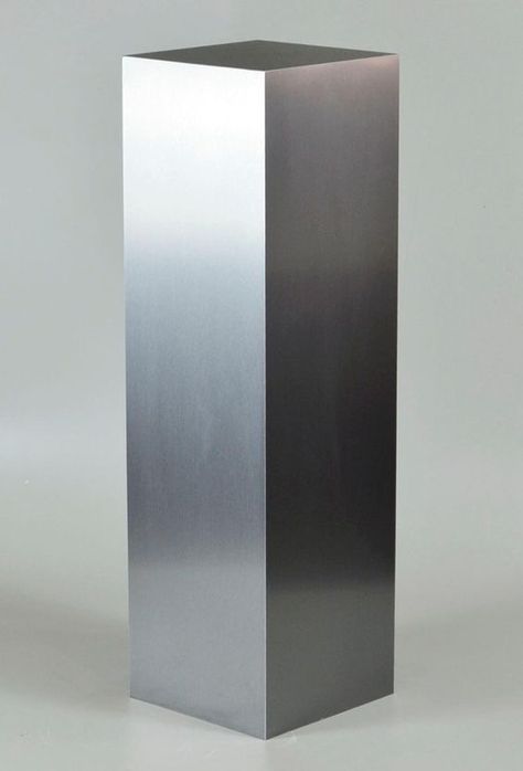 Display Pedestal, Display Risers, Steel Art, Brushed Aluminum, Booth Design, Coffee And End Tables, Brushed Stainless Steel, Metal Finishes, Art Display