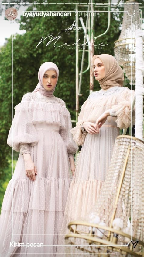 Dress Tulle Hijab, Tulle Dress Hijab, Dress Pesta Brokat, Gaun Tulle, Lebaran Outfit, Muslim Wedding Hijab, Tulle Outfit, Hijab Dress Party, Kebaya Dress