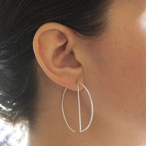 Design Geometric Shapes, Unique Hoop Earrings, Hoop Dangle Earrings, Geode Earrings, Hammered Hoop Earrings, Bar Stud Earrings, Open Hoop Earrings, Silver Earrings Handmade, Design Geometric