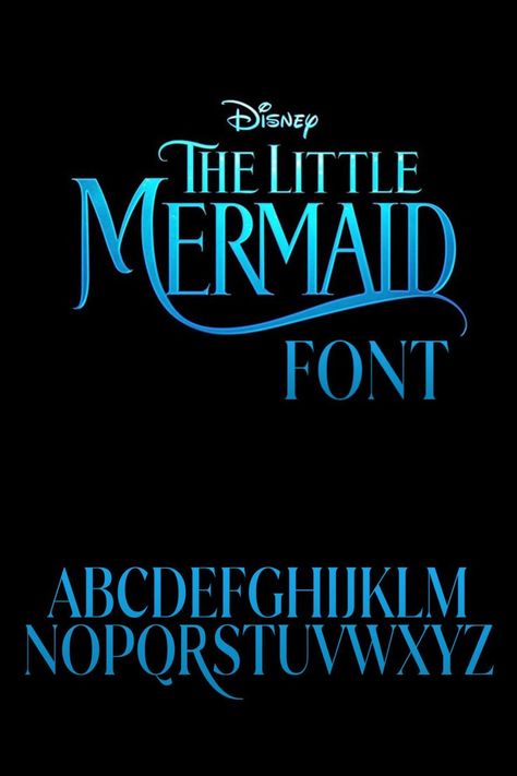 The little mermaid font is similar to the Junana font designed by Latinotype. Title designers have added a custom mermaid tail design for the letter R. Free Decorative Fonts, Mermaid Language Alphabet, Mermaid Logo Design Ideas, Ocean Font, Underwater Typography, Mermaid Typography, Ride Typography, Mermaid Letters, Little Mermaid Decorations