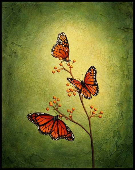 Sandy Tweed's Acrylic Painting Gallery Butterfly Paintings Acrylic, Painting Butterflies Acrylic, How To Paint Butterflies Simple, Flower With Butterfly Painting, Acrylic Butterfly Painting, Unique Acrylic Paintings, Acrilic Paintings Butterfly, Painting Of Butterflies, Monarch Butterfly Painting Acrylic