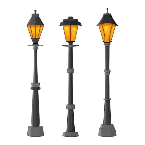 Vector set of street lamps on white | Premium Vector #Freepik #vector #street-lamp #streetlight #street-light #old-lamp Light Illustration, Isometric Art, Old Street, Street Lamp, White Set, Tea House, Art Drawings Sketches Simple, Street Light, Vector Photo