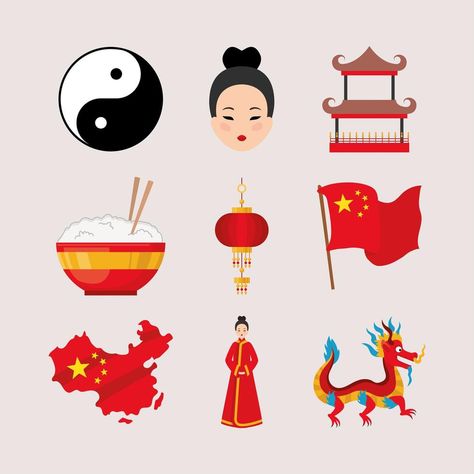 China Flag Art, Menu Design Ideas Templates, Flag China, Geometrical Prints, Chinese Culture Art, Ancient China Art, China National Day, Chinese Icon, Culture Project