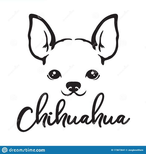 Chihuahua Drawing, Chihuahua Tattoo, Face Line Art, Dog Line Art, Chihuahua Funny, Ladybug Art, Dog Line, Outline Drawing, Face Lines