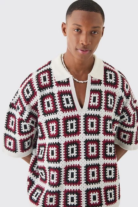 Crochet Clothes For Men, Yarn Projects Crochet, Crochet Men, Nigerian Men Fashion, Crochet Tutorial Pattern, Mode Crochet, Crochet Clothing And Accessories, Sweatshirt Set, Crochet Fashion Patterns