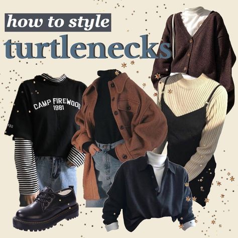 Style A Turtleneck, How To Style A Turtleneck, How To Style Turtleneck, Grunge Kids, Turtleneck Outfit, A Turtle, How To Style, Aesthetic Outfits, Cute Casual Outfits