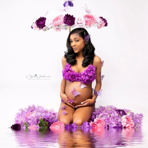 Maternity | Norie Anderson Photography | Marrero Maternity Photo Shoot Themes, Purple Maternity Photoshoot, Butterfly Maternity Shoot, Maternity Shoot Black Women, Mermaid Goddess, Maternity Picture Outfits, Maternity Photography Poses Couple, Maternity Photoshoot Outfits, Maternity Picture