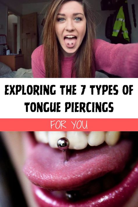 Tongue Piercings Tongue Piercings Chart, Types Of Tongue Piercings, Tongue Piercing Ideas, Vertical Tongue Piercing, Horizontal Tongue Piercing, Piercing Tips, Frenulum Piercing, Piercings Chart, Piercings Tongue