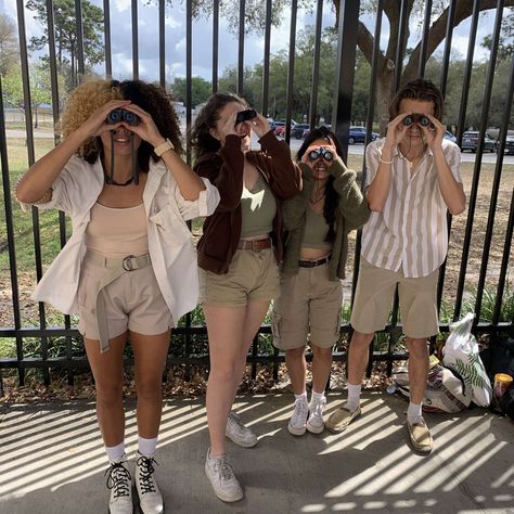 school spirit week, safari, jungle day Safari Homecoming Theme Outfit, Safari Theme Pep Rally, Tack Tourist Outfit Spirit Week, Jungle Student Section Theme, Safari Pep Rally Outfits, Jungle Day Spirit Week, Jungle Theme Spirit Week, Cute Tourist Outfits Spirit Week, Safari Spirit Week