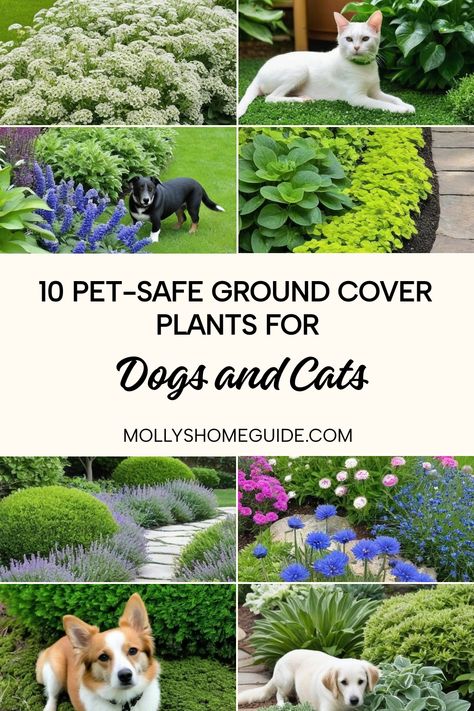 Discover the perfect pet-friendly ground cover plants safe for dogs and cats! Create a pet-friendly outdoor space with these easy-to-maintain ground cover options that will keep your furry friends happy and healthy. Explore a variety of beautiful plants that are safe for pets to roam around without any worries. Enhance your garden with these non-toxic, pet-safe ground covers that add both beauty and functionality to your landscape. Backyard Plants Safe For Dogs, Mosquito Repelling Plants Safe For Dogs, Dog Safe Garden Plants, Outdoor Plants Safe For Dogs, Ground Cover For Dogs Yards, Pet Safe Plants Outdoor, Pet Friendly Landscaping, Pet Friendly Plants Outdoor, Dog Safe Plants Outdoors