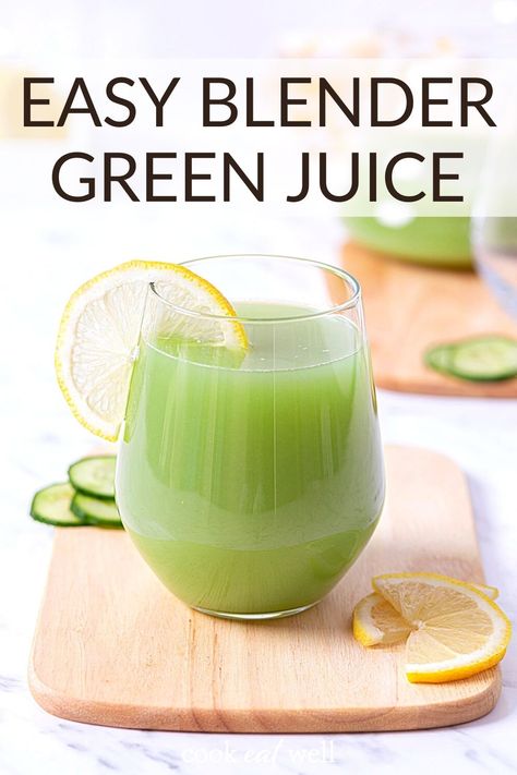 How To Make Green Juice In Your Blender, Green Juice Vitamix Recipes, Blender Green Juice Recipes, Green Juice Blender Recipes, Green Juice Recipes Blender, Ninja Blender Recipes Healthy, Super Green Juice Recipe, Green Juice Blender, Easy Green Juice