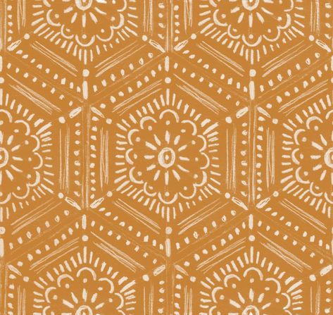 Boho flower motif hex tile - gingernut , Raspberry Creek Fabrics Boho Designs Pattern, Boho Screensaver, Bohemian Design Pattern, Rose Branding, Boho Images, Journal Photos, Wallpaper Prints, Boho Tiles, Wallpaper Vibes