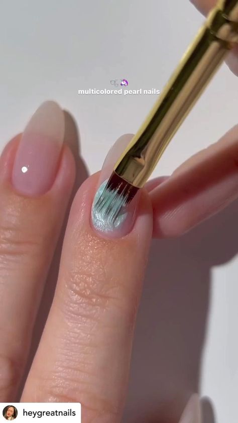 Fancy Nail Art, Teal Nails, Wow Nails, Cute Simple Nails, Modern Nails, Simple Gel Nails, Mermaid Nails, Nail Art Designs Diy, Pearl Nails