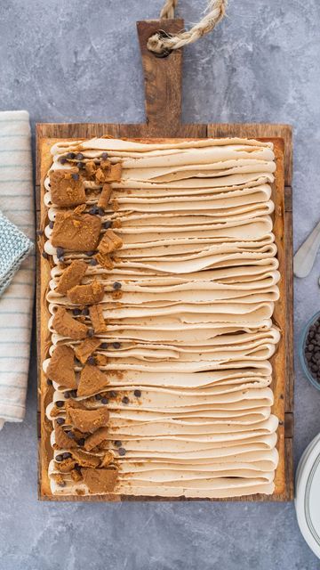 Courtney Rich on Instagram: "Yay or nay for this sheet cake design?   This is my Oatmeal Biscoff Cake, which is normally a three layered cake, but I’ve turned into a 9”x13” cake simply by baking it in a different pan for longer time.   No ingredient changes. No temp changes.   Same layers. Easier assembly.   Comment below if you want the recipe and more ideas like this 🫶🏻  https://cakebycourtney.com/oatmeal-biscoff-cake/   #cakebycourtney" Three Layered Cake, Biscoff Cake, Tea Time Party, Sheet Cake Designs, Layered Cake, Yay Or Nay, Sheet Cake, Cake Inspiration, Diy Food