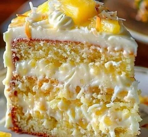 Paula Deen Group | Pineapple Coconut Dream Cake 🍍🥥🍰 | Facebook Recipes Pineapple, Coconut Dream, Pineapple Cake, Pineapple Coconut, Dream Cake, Coconut Cake, Moist Cakes, Toasted Coconut, Crockpot Recipes Easy