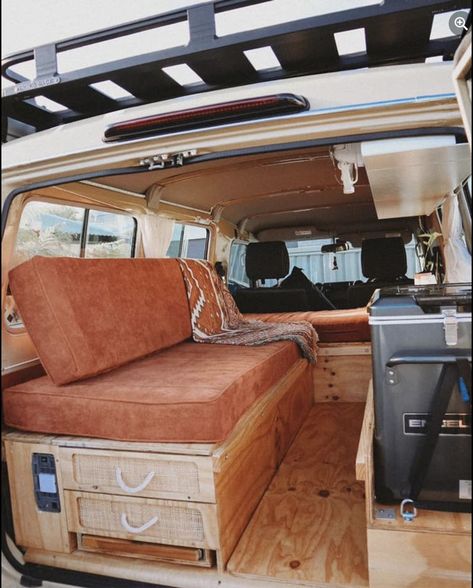 Troopcarrier Interior, Troopcarrier Fitout, Toyota Troopy Camper, Troopy Fitouts, Troopy Interior, Troopy Camper, Suv Camper Conversion, Camper Van Decor, Delica Van