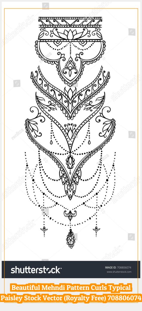 Mandala Tattoo 41203 Beautiful mehndi pattern with curls and typical paisley design for tattoo Lace Sleeve Tattoos, Design For Tattoo, Paisley Tattoo, Mehndi Patterns, Beautiful Mehndi, Hand Tattoo, Mandala Tattoo, Paisley Design, Hand Tattoos