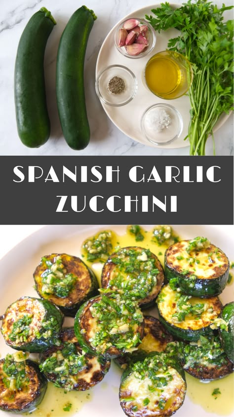 Tapas Side Dishes, Spanish Zucchini Recipes, Spanish Tapas Vegetables, Healthy Tapas Recipes, Healthy Tapas Ideas, Spanish Vegetarian Tapas, Spanish Healthy Recipes, Vegetable Tapas Recipes, Spanish Tapas Recipes Vegetarian