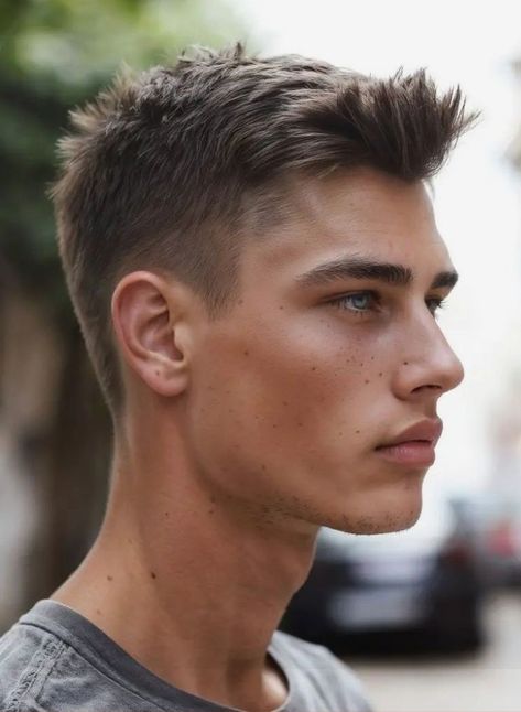 Hair Color For Men Brown Skin, Short Hairstyle Men Straight Hair, Fade With Straight Hair, Square Face Hairstyles Men, Men’s Straight Hairstyles, Men With Straight Hair, Deep Brown Hair, Haircut Ideas For Men, Rich Brown Hair