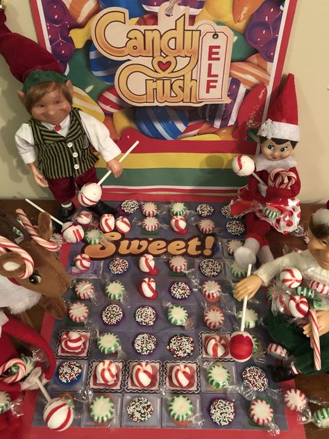 Elf On The Shelf Candy Crush, Elf On The Shelf Candy, Elf On The Shelf Ideas, Shelf Ideas, On The Shelf, Elf On The Shelf, Ronald Mcdonald, Elf, Candy